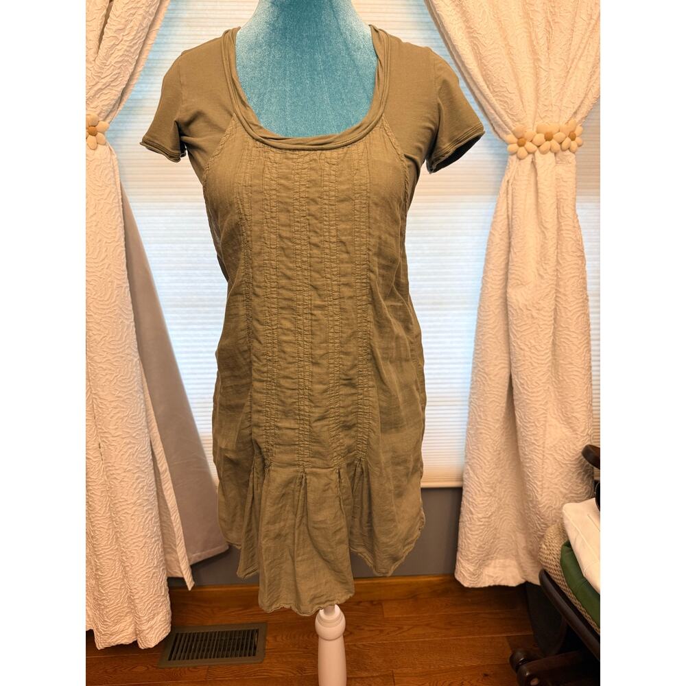 European Culture Green Cotton Dress made in Italy Size M